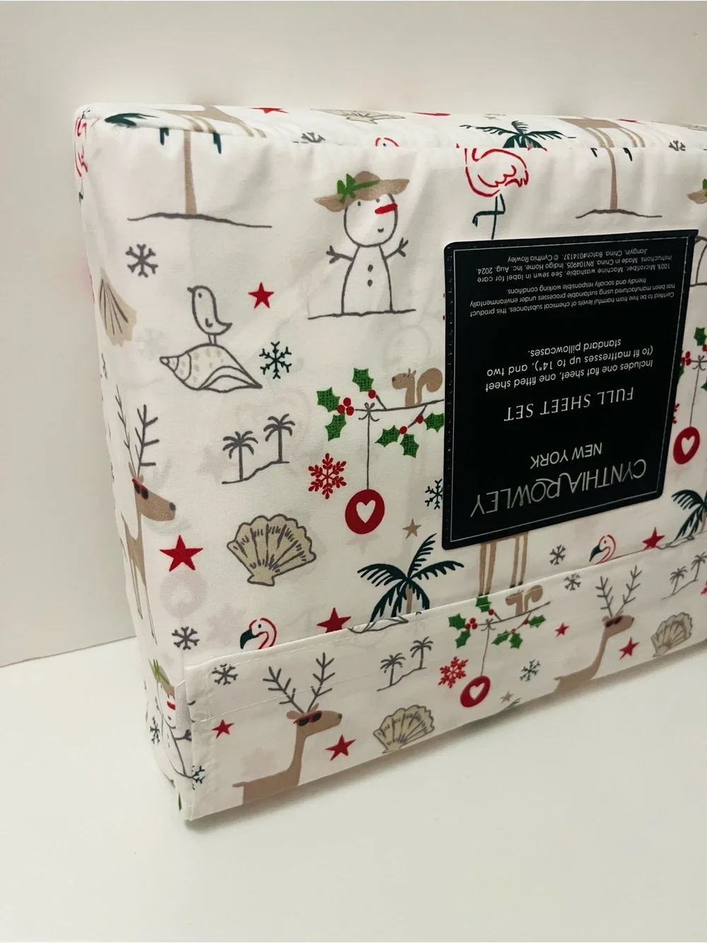 Cynthia Rowley & London Kaye Lot of 2 Full Sheet Sets Parisian Pastry Christmas